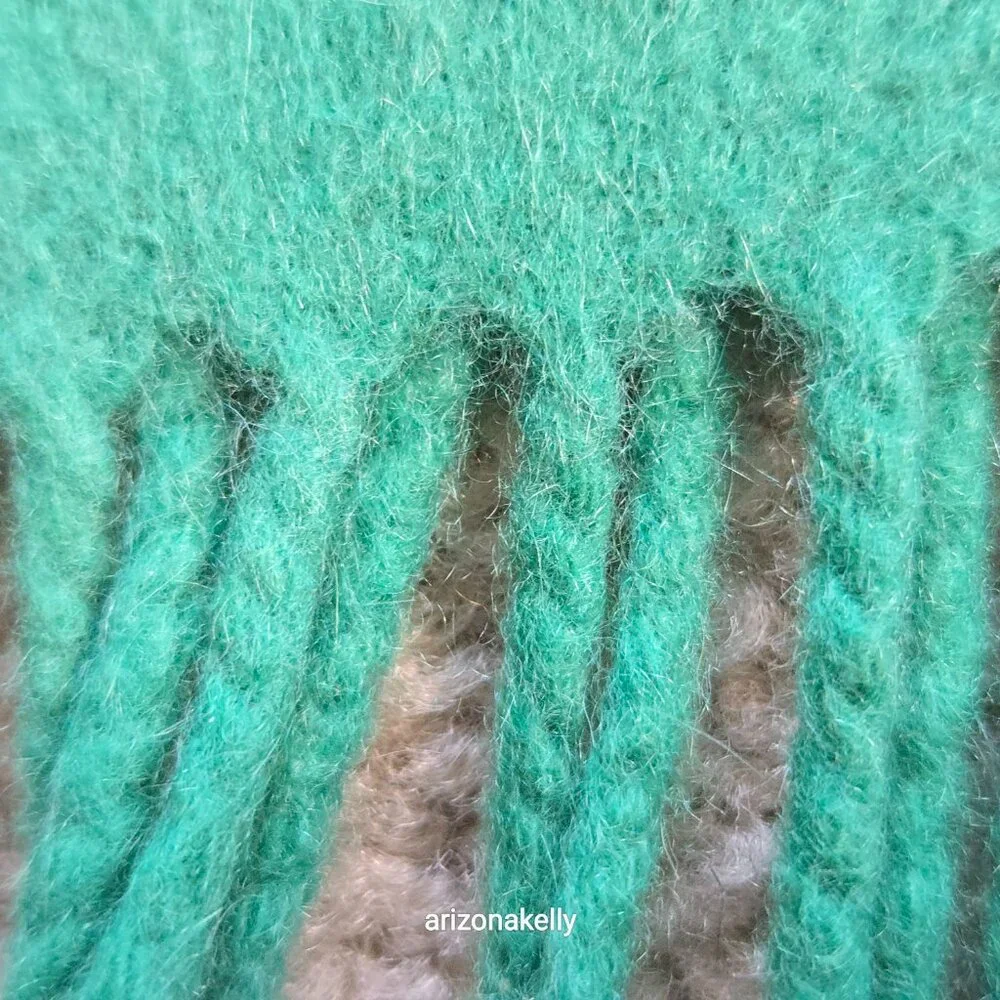 Cashmere Fringe Scarf Kelly Green Thick Soft